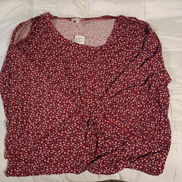 Suzanne Betro Women's Open Shoulder Gathered Waist Top Multicolored 3X NWT - Picture 1 of 11